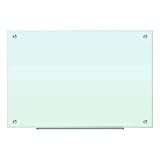 U Brands Glass Dry Erase Board, 35 x 23 Inches, White Frosted Non-Magnetic Surface, Frameless