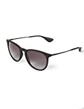 Ray-Ban RB4171 Erika Round Sunglasses, Rubber Black/Light Grey Gradient Dark Grey, 54 mm