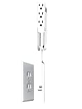 Sleek Socket for a Mounted TV, Ultra-Thin Outlet Concealer with Cord Concealer Kit, 3 Outlet Power Strip, 8-Foot Cord, Universal Size