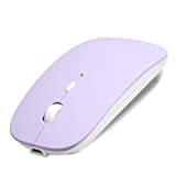 Bluetooth Mouse for Laptop/iPad/iPhone/Mac/Android PC,Wireless Mouse Slim USB Rechargable Quiet Mice Compatible with Windows/Linux/Notebook/Mac/MacBook Air,Purple