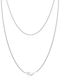 Jewlpire Diamond Cut 925 Sterling Silver Chain Rope Chain Italian Silver Necklace Chain for Women Men Super Shiny Durable 1.35mm Size 18 Inch