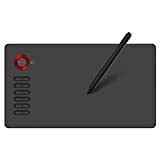 Drawing Tablet, VEIKK A15 10x6 inch Drawing Pad with 12 Shortcut Keys, 8192 Levels of Pressure and Battery-Free Pen, 20 Additional Nibs, Graphic Tablet for Win/Mac/Linux/Android OS （Red）