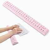 Univo Colors Upgraded Massage Bead Wrist Rest for Keyboard, Wrist Ergonomic Support, Made of Soft Memory Foam Gel, High Comfort Wrist Cushion for Laptop, Computer, Keyboard, Typing, Pink Marble Pad