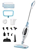 DOKER Steam Mop Cleaner - Handheld Detachable Floor Steamer for Hardwood Floor Cleaning w/ 11 Accessories, 2 Mop Pads, Multi-functional for Home Use Tile Carpet Kitchen Window Wall Laminate