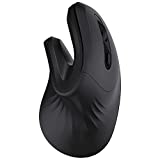 Ergonomic Wireless Mouse, Bluetooth Vertical Mouse 2.4G Optical Vertical Mice Bluetooth 4.0 Wireless Mice with Adjustable DPI 1000/1600/2400 for Laptop, Desktop, PC, MacBook - Black
