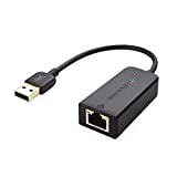 Cable Matters Plug & Play USB to Ethernet Adapter (Ethernet to USB Adapter, Ethernet Adapter for Laptop) Supporting 10/100 Mbps Ethernet Network in Black
