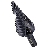 OXMUL Step Drill Bits for Metal, 3/16 to 7/8, M2 HSS, Duty for Stainless Steel, Mild Steel, Hard Metal, Aluminum, Wood, Copper, PVC, 12-Steps. 2-Spiral-Flute. #201