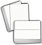 Hamilco White Cardstock Thick Paper - Flat 5 x 7' Blank Index Flash Note & Post Cards with Envelopes - Greeting Invitations Stationery - Heavy weight 80 lb Card Stock for Printer - 100 Pack