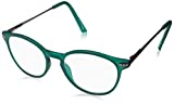 Foster Grant McKay Multifocus Round Reading Glasses, Rubberized Dark Teal with Gunmetal Temples/Transparent, 49 mm + 3