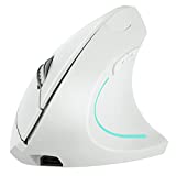 Vertical Mouse, 2.4GHz Wireless Rechargeable Ergonomic Vertical Computer Gaming Mouse,Comfortable Grip 2400 DPI Optical USB PC Gaming Mice for Laptop MAC…