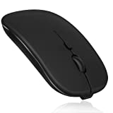 2.4GHz & Bluetooth Mouse, Rechargeable Wireless Mouse for Samsung Galaxy Tab S8 Ultra Bluetooth Wireless Mouse for Laptop / PC / Mac / iPad pro / Computer / Tablet / Android Midnight Black