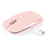 Wireless Mouse, PINKCAT 2.4G Slim Silent Cordless Mouse with USB Receiver, 3 Adjustable DPI Portable Optical Wireless Computer Mice for Laptop, PC, Notebook, Computer, Deskbtop, MacBook - (Pink)