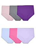 Fruit of the Loom Women's Underwear Breathable Panties (Regular & Plus Size), Brief - Cotton Mesh - 6 Pack, 7