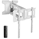 VIVO Steel Electric TV Wall Mount for 37 to 70 inch LCD LED Plasma Screen, Above Fireplace Height Adjustable Motorized TV Pull Down Mantel Bracket, White, MOUNT-E-MM070W