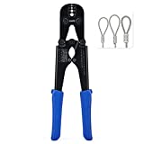 IWISS Wire Rope Crimping Tool for Aluminum Oval Sleeves,Stop Sleeves,Crimp Ferrules,Crimping Loop sleeve From 3/64-inch to 1/8-inch -15 inch Length