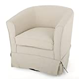 Christopher Knight Home Cecilia Swivel Chair with Loose Cover, Natural Fabric, Dimensions: 28.74”D x 27.50”W x 27.17”H