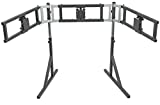 SimFab Triple Monitor Floor Stand for Racing and Flight Simulators Model LD | Up to 100x100mm VESA Mount or 24, 27, 32, 34-39 (Triple Monitor Stand, LD Mount Brackets)