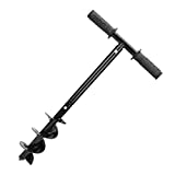 Laelr Garden Auger Drill, Earth Auger Drill with Non-Slip Handle, Post Hole Digger, 3.9'x23.6' Garden Auger Spiral Drill Rapid Planter, Fence Post Auger for Planting Trees, Deep Cultivating, Seedlings