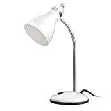 LEPOWER Metal Desk Lamp, Adjustable Goose Neck Table Lamp, Eye-Caring Study Desk Lamps for Bedroom, Study Room and Office (White)