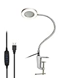 Magnifying Lamp with Clamp, LED Desk Lamp, 3X Magnifier Glass with 3 Modes Lighting for Reading, Crafting, Sewing, Soldering, Jewelry Makers