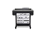 HP DesignJet T650 Large Format 24-inch Plotter Printer, with Roll Cover, Auto Sheet Feeder, Media Bin & Stand (5HB08A)