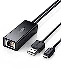 UGREEN Ethernet Adapter Compatible with Fire TV Stick 4K Max Lite Chromecast Google Home Mini and More Streaming TV Sticks Micro USB to RJ45 Ethernet Network Adapter with USB Power Supply 3.3ft Cable