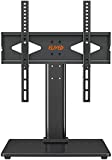 ELIVED Universal TV Stand, Tabletop TV Stand for Most 37-55 Inch Flat Screen TVs, 6 Height Adjustable TV Base Stand with Tempered Glass Base, Wire Management, Non-Slip Feet, VESA 400x400mm, 88 lbs.
