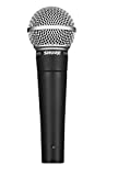 Shure SM58 Cardioid Dynamic Vocal Microphone with Pneumatic Shock Mount, Spherical Mesh Grille with Built-in Pop Filter, A25D Mic Clip, Storage Bag, 3-pin XLR Connector, No Cable Included (SM58-LC)