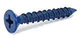 CONFAST 1/4' x 1-3/4' Blue Flat Phillips Concrete Screw Anchor with Drill Bit for Anchoring to Masonry, Block or Brick (100 per Box)
