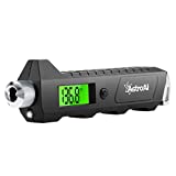 AstroAI Digital Tire Pressure Gauge, 230 PSI 4 Settings Heavy Duty for Car Bicycle with Larger Backlit LCD Flashlight and Non-Slip, Black