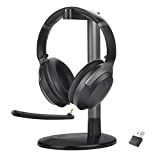 Avantree Aria 8090T Bluetooth 5.0 aptX HD Active Noise Cancelling Headphones with Mic, USB Adaper Dongle and Charging Stand for Calls & Music, Wireless Over Ear Headset for PC Computer Laptop PS4 PS5
