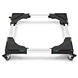 Nefish Furniture Dolly Adjustable Mini Fridge Stand Washing Machine Stand Mobile Roller with 4 Locking Swivel Wheels Universal Mobile Base Moving Cart for Dryer Refrigerator