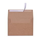 100 Pack A7 Brown Kraft Paper Invitation 5 x 7 Envelopes - Quick Self Seal For 5x7 Cards| Perfect for Weddings, Invitations, Baby Shower| Stationery For General, Office | 5.25 x 7.25 Inches