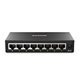 Aumox 8-Port Gigabit Unmanaged Ethernet Switch, Business Ethernet Splitter, Home Network Hub, Desktop & Wall-Mount, Fanless Metal Housing, Traffic Optimization (SG208)