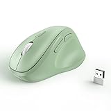 Ergonomic Wireless Mouse with USB Receiver for PC Computer, Laptop and Desktop, Ergo Mouse with Silent Clicks, About 16-Month Battery Life, Up to 1600 DPI & 1 AA Battery Powered, Green