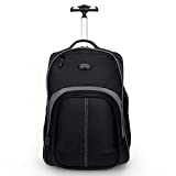 Targus Compact Rolling Backpack for Business, College Student and Travel Commuter Wheeled Bag, Durable Material, Tablet Pocket, Removable Laptop Protective Sleeve for 16-Inch Laptop, Black (TSB750US)