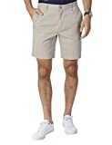 Nautica Men's Classic Fit Flat Front Stretch Solid Chino Deck Short, True Khaki, 44W