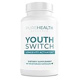 Youth Switch - Disrupt & Reverse Aging in The Cellular Level - Anti Aging Supplement & Longevity Activator, Stimulates Rejuvenated Cell Growth, Ashwagandha, Cat's Claw Extract, Atragalus, 60 Capsules