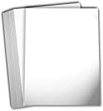 Hamilco White Glossy Cardstock Paper - 8 1/2 x 11' 80 lb Cover Card Stock - 50 Pack