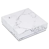 TheDisplayGuys 100-Pack #33 Cotton Filled Cardboard Paper Jewelry Box Gift Case - Marble White (3 1/2' x 3 1/2' x 1')