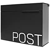 Movo Home Mailbox Herman, Large Mailbox, Matte Black