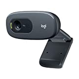 Logitech C270 HD Webcam, 720p, Widescreen HD Video Calling,Light Correction, Noise-Reducing Mic, For Skype, FaceTime, Hangouts, WebEx, PC/Mac/Laptop/Macbook/Tablet - Black