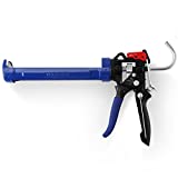 WORKPRO Caulking Gun, Adjustable Thrust Ratio, Smooth Round Rod Hand Silicone gun, No Dripping Regulating, Sealant Caulking Gun with Comfort Grip, 9:1 & 18:1 Thrust Ratio, for Standard Caulk tubes