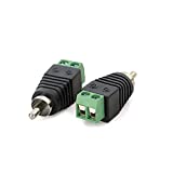 AILTECK Phono RCA Male Plug to AV Screw Terminal Audio Video Connector Speaker Wire to RCA Adapter(2-Pack)