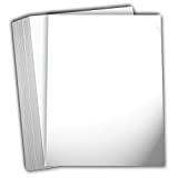 Hamilco White Glossy Cardstock Paper 8 1/2 x 11' 100 lb Cover Card Stock 50 Pack