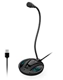 USB PC Microphone, Computer Recording Condenser Cardioid Mic with Mute Button & LED Indicator for Laptop, Mac, PS4 - Voice Recording, Podcasting, Skype, YouTube, Games, Streaming (JV603-Black)