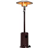 FDW Outdoor Patio Heater Tall Standing Hammered Finish Garden Outdoor Heater Propane Standing LP 41,000BTU CSA Certified Gas Steel w/Accessories, Bronze