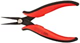 Hakko CHP PN-2005 Long-Nose Pliers, Pointed Nose, Flat Outside Edge, Serrated Jaws, 32mm Jaw Length, 1.2mm Nose Width, 3mm Thick Steel