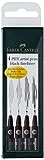 Faber-Castell Pitt Artist Pen 167115 India Ink Pens Pack of 4 M F S XS Black