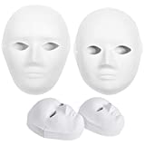 30 Pack 2 Sizes Paper Mache Masks - Create Artistic Craft Projects from Wall Decorations to Theater and Halloween Costumes; Party, Masquerade Parties and Classroom Art White
